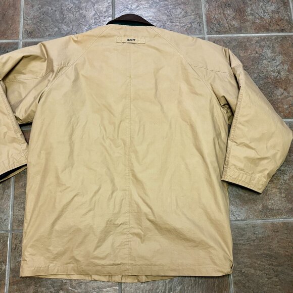 Gant Bomber Jacket L Men's Vintage Beige Leather Collar Removeable Lining..VGUC! - Picture 11 of 12